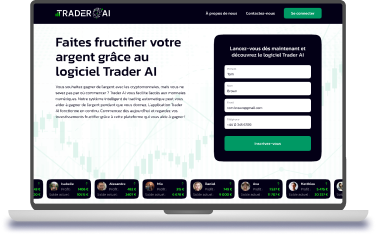 Page d’accueil du logiciel Trader AI